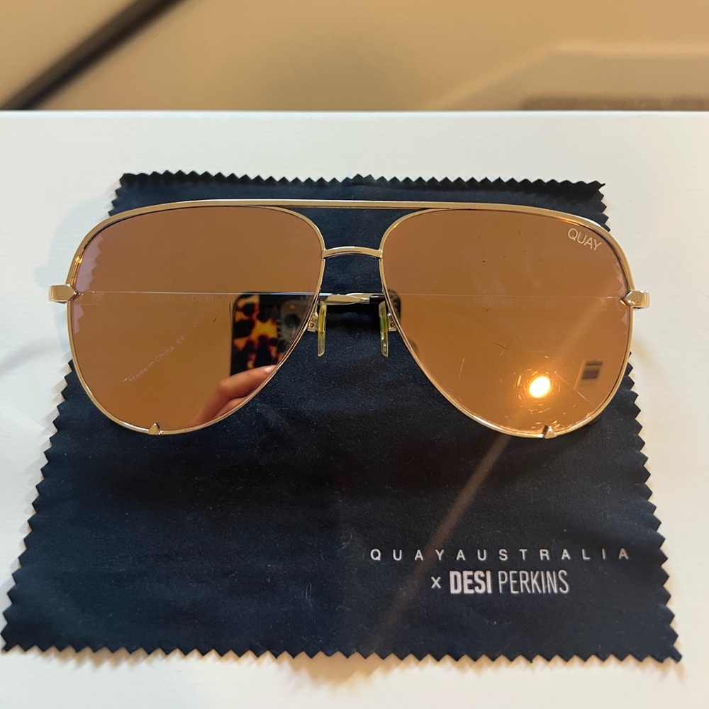 Quay Australia Rose Gold High Key Sunglasses